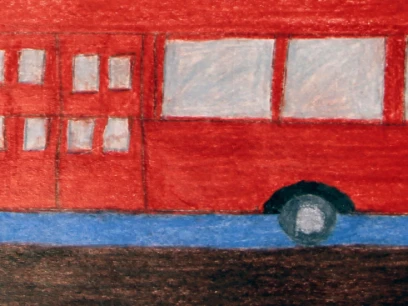 Zeichnung roter Bus