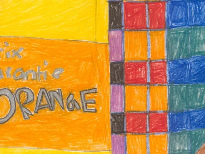 Zeichnung von Raster mit Farben, ausprägend Orange