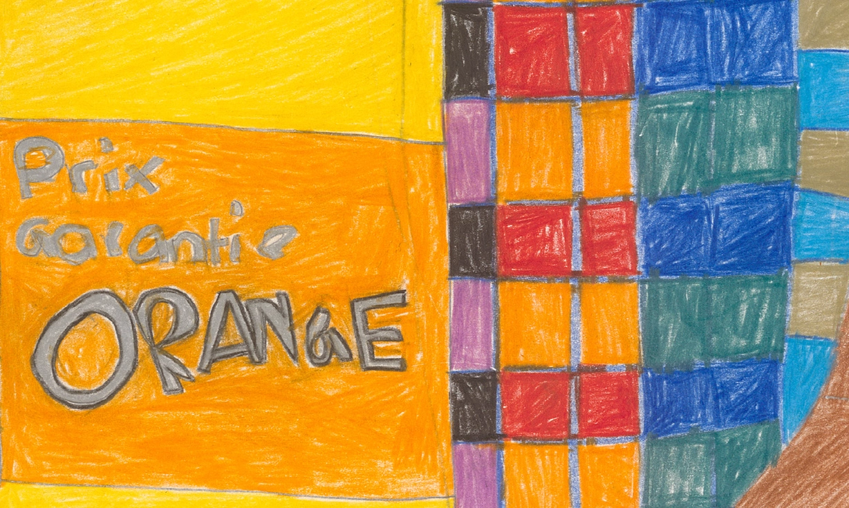 Zeichnung von Raster mit Farben, ausprägend Orange